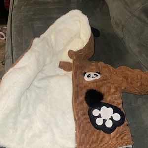 Toddler boy jacket corduroy outside, thick lining inside
